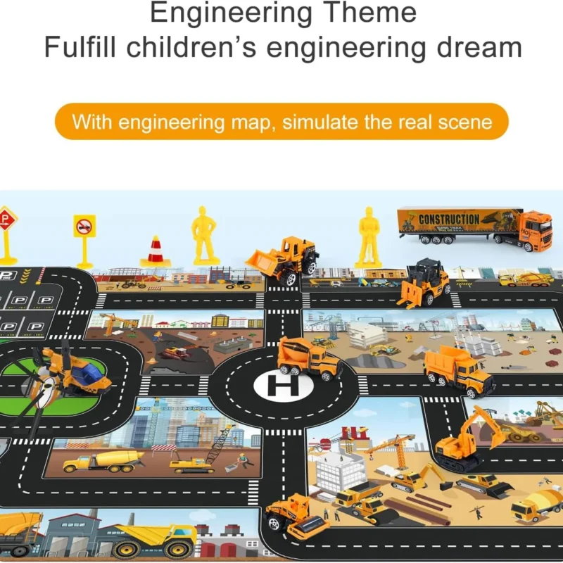 8 Player Diecast Car Urban Traffic Construction Monopoly Mat Game